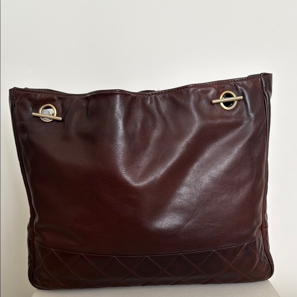 CHANEL Quilted Calf Skin Brown Medium Shopper Tote, Vintage. - Picture 3 of 14